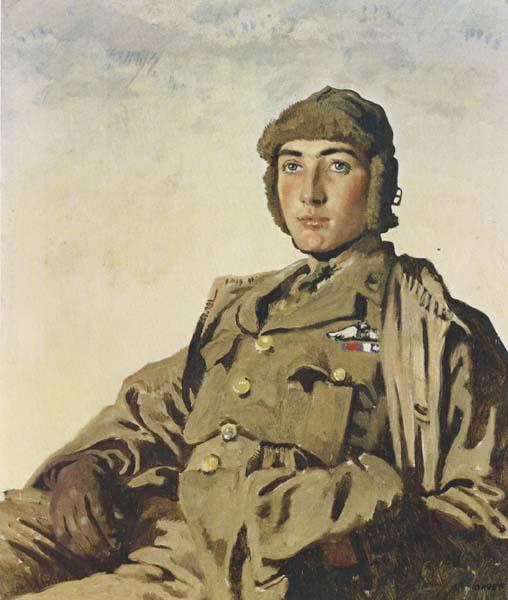 Sir William Orpen Lieut A.P.F.Rhys Davids,DSO.MC Germany oil painting art